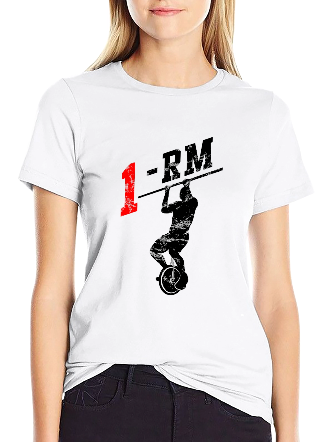 1-RM Unicyclist T-Shirt - Black Graphic Tee
