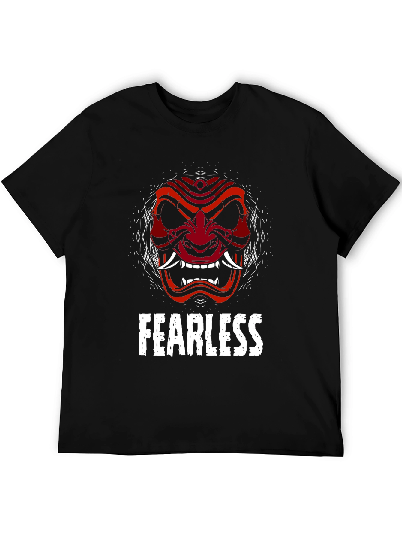 Fearless Oni Mask Graphic Tee - Black