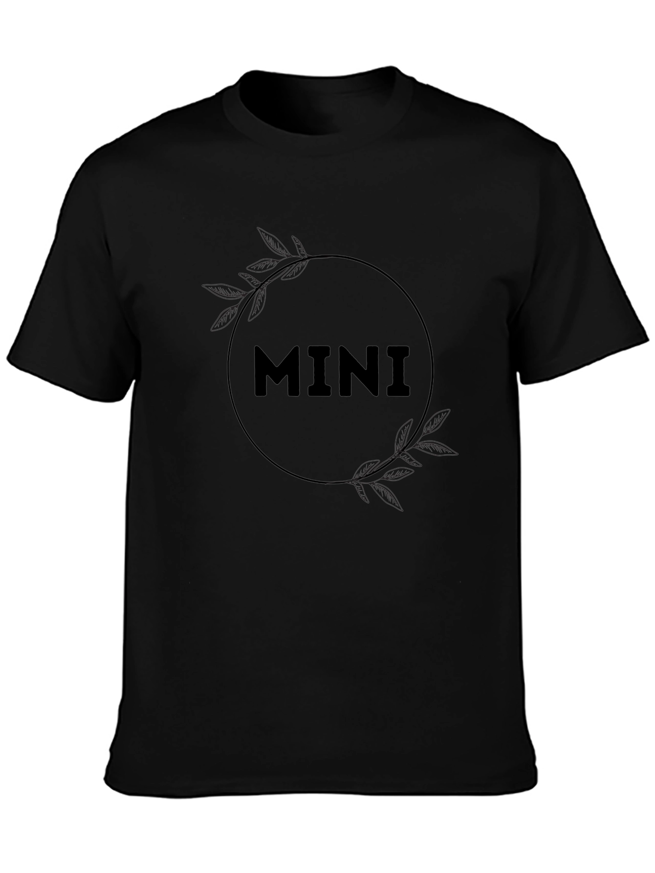 Black Mini Graphic Print Crew Neck T-Shirt