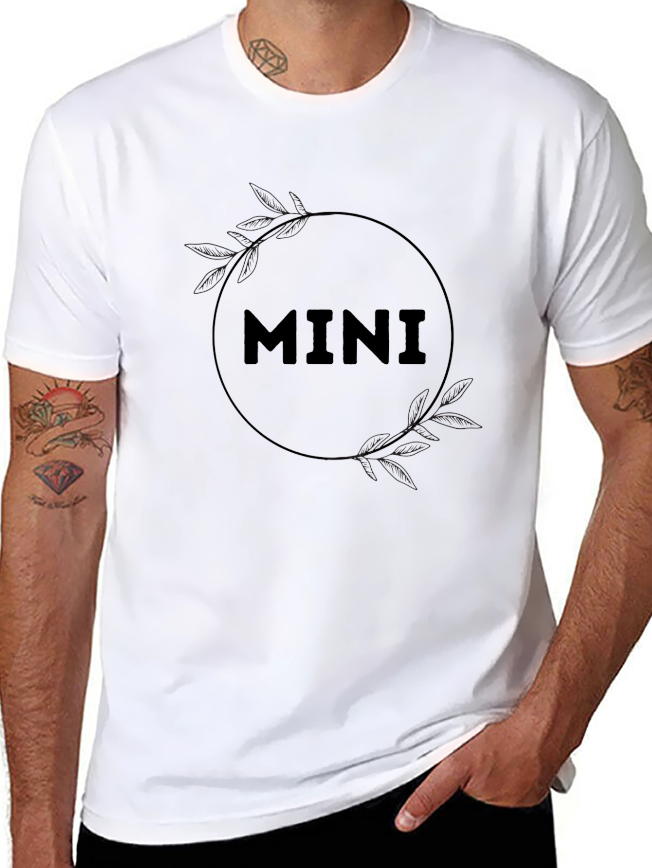 Black Mini Graphic Print Crew Neck T-Shirt