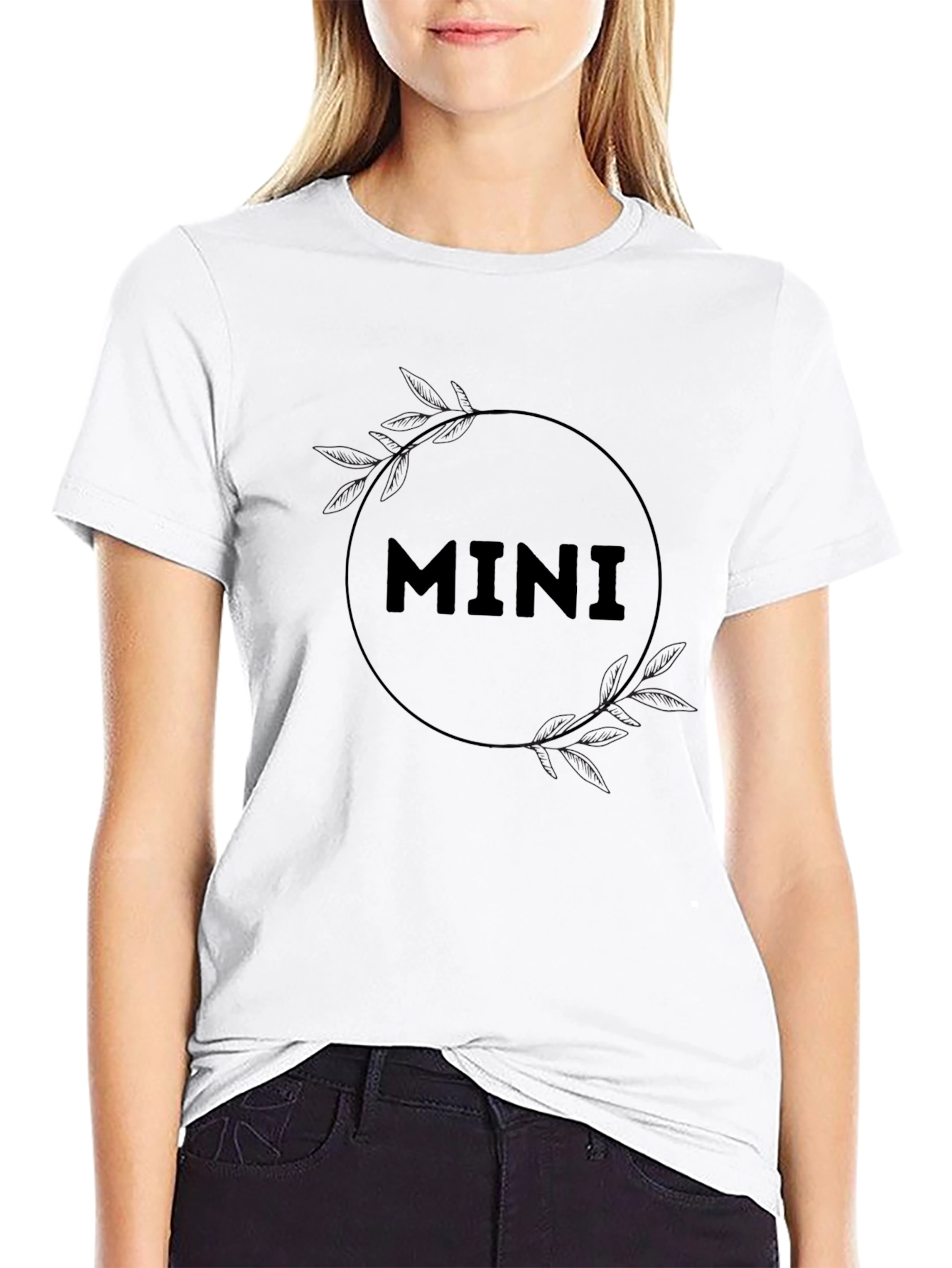 Black Mini Graphic Print Crew Neck T-Shirt