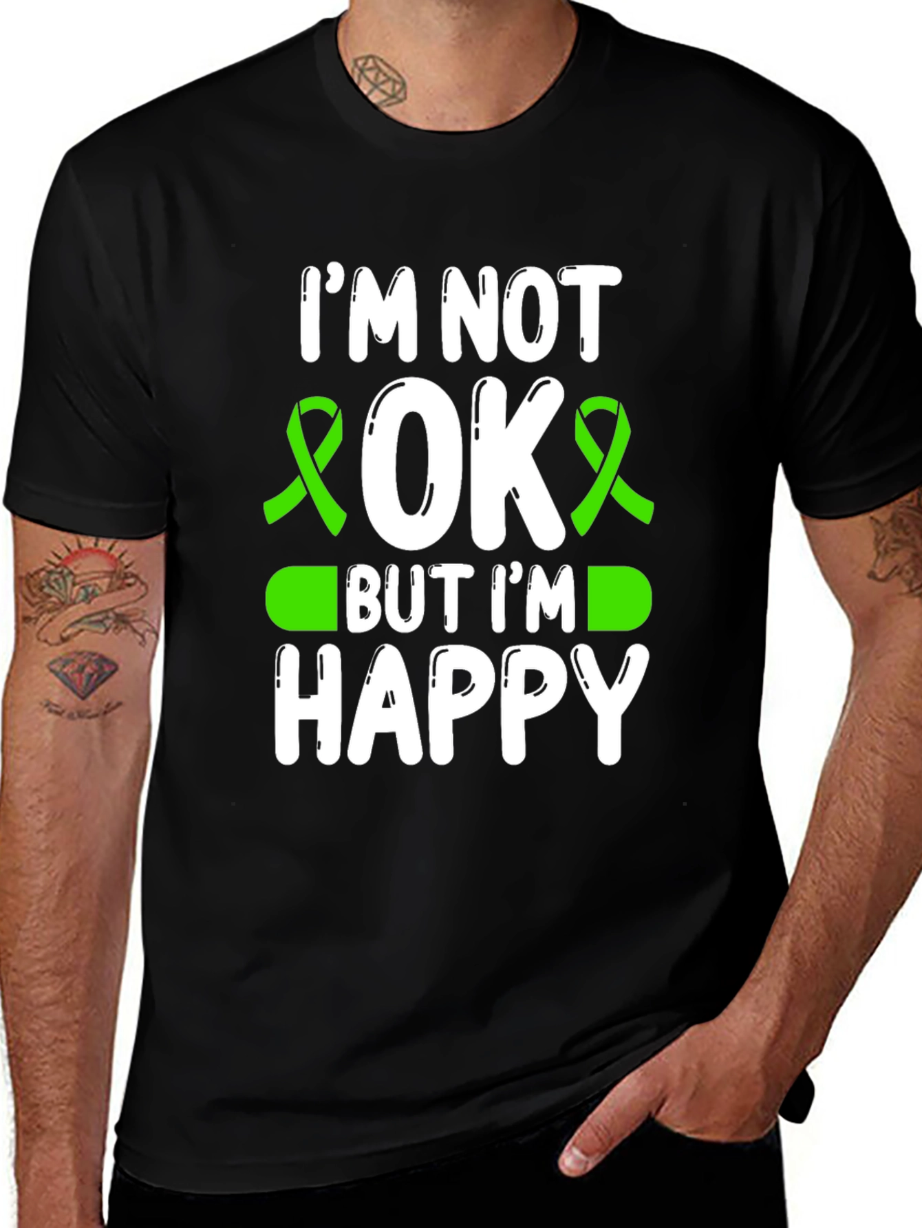 Im Not OK But Im Happy Awareness T-Shirt