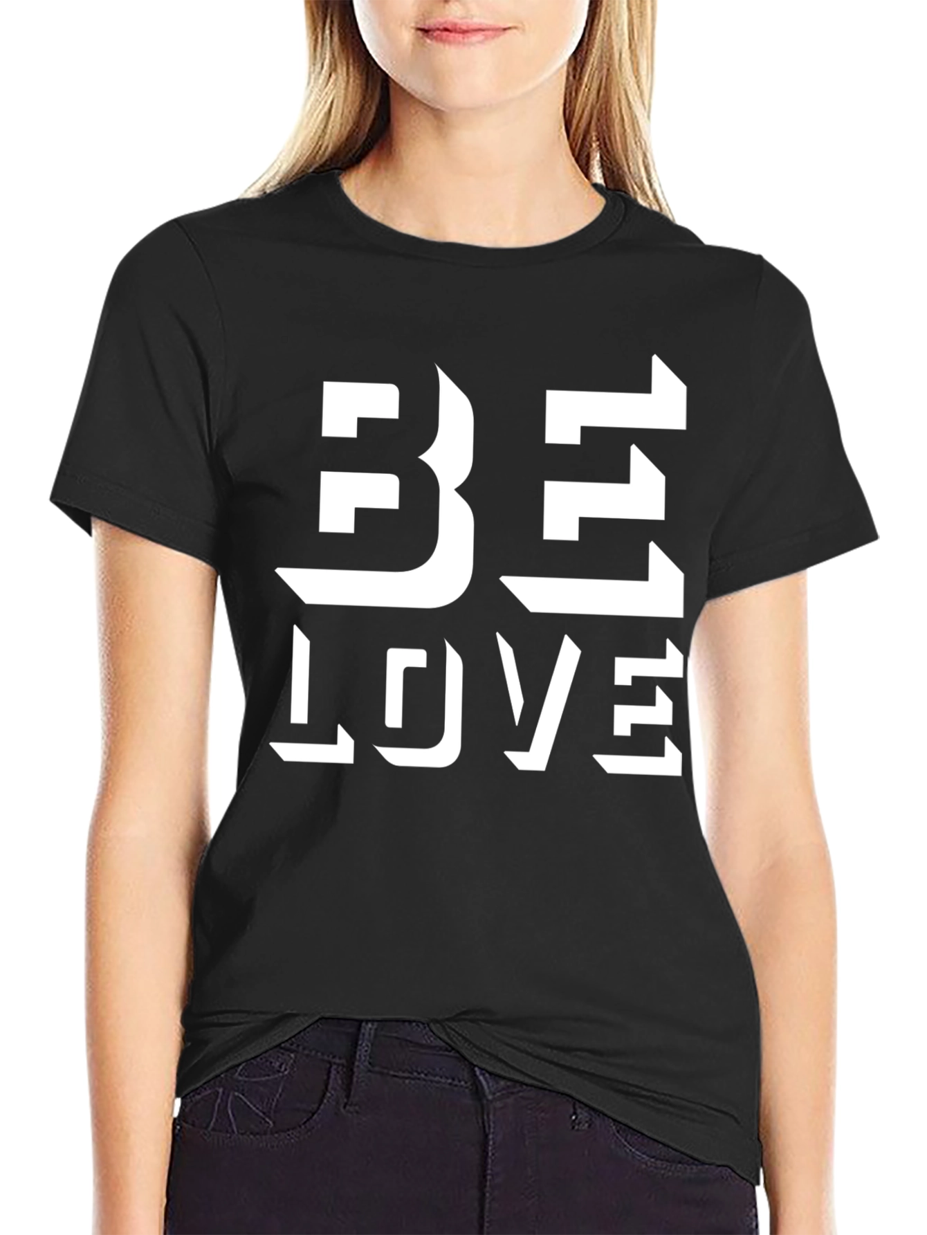 Be Love Graphic Tee - Black Casual T-Shirt
