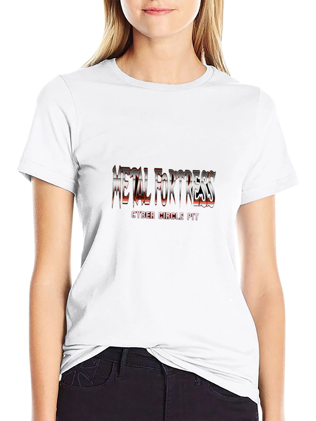 Metal Fortress Cyber Circle Pit Black T-Shirt
