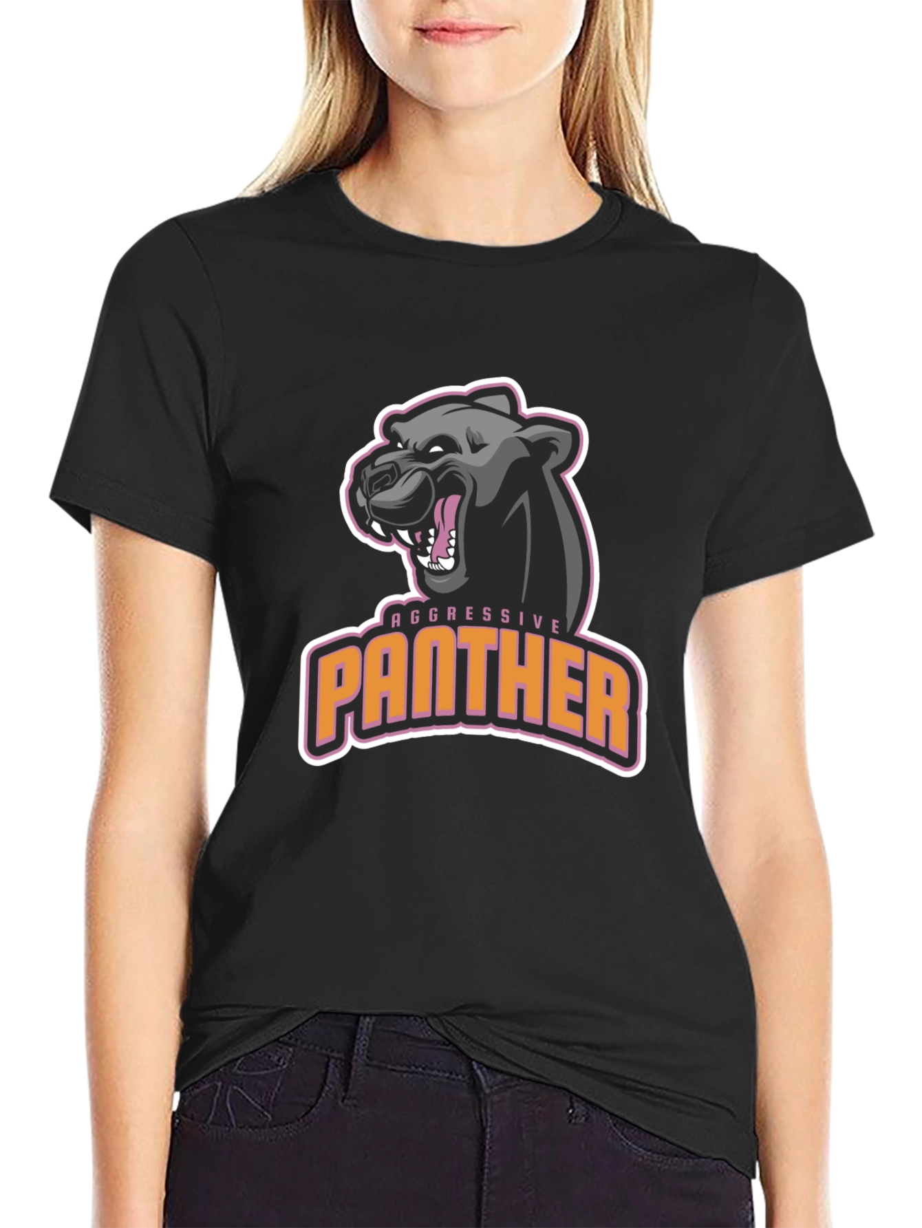 Aggressive Panther Graphic T-Shirt