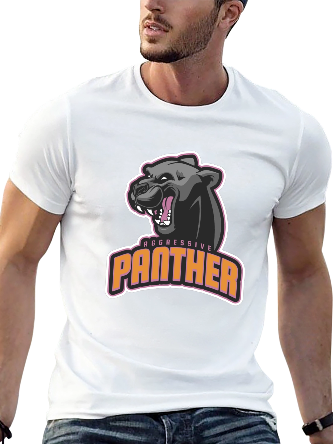 Aggressive Panther Graphic T-Shirt