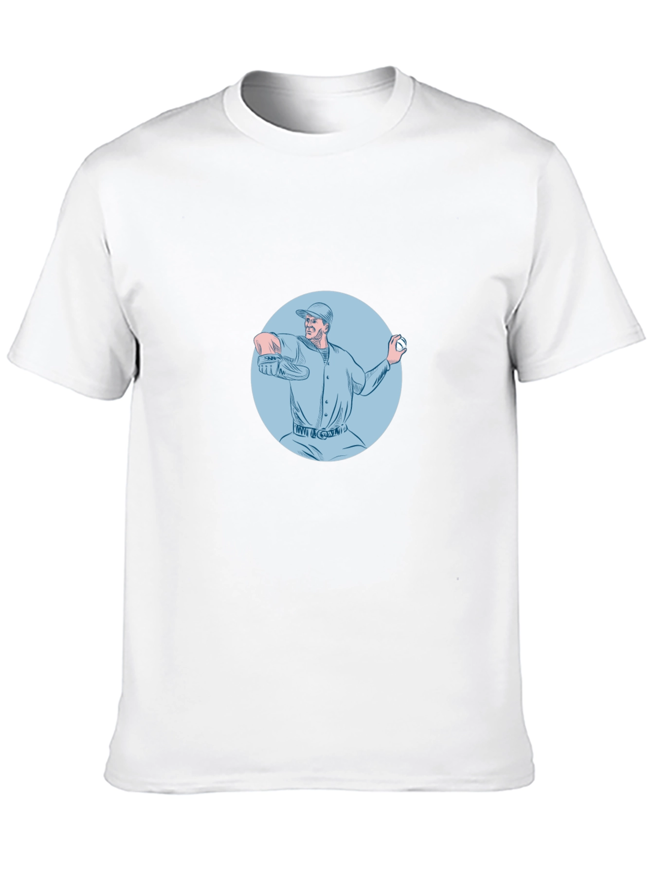 Baseball Pitcher Graphic T-Shirt - Black Cotton Tee