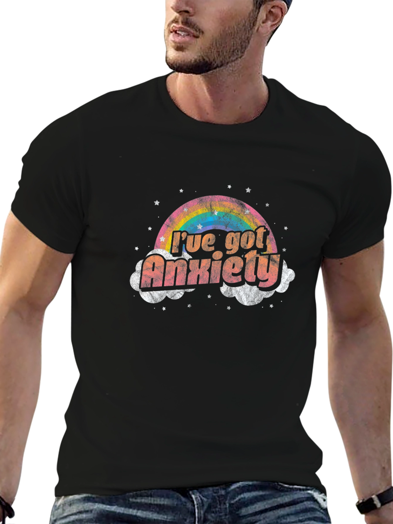 Anxiety Rainbow Graphic T-Shirt