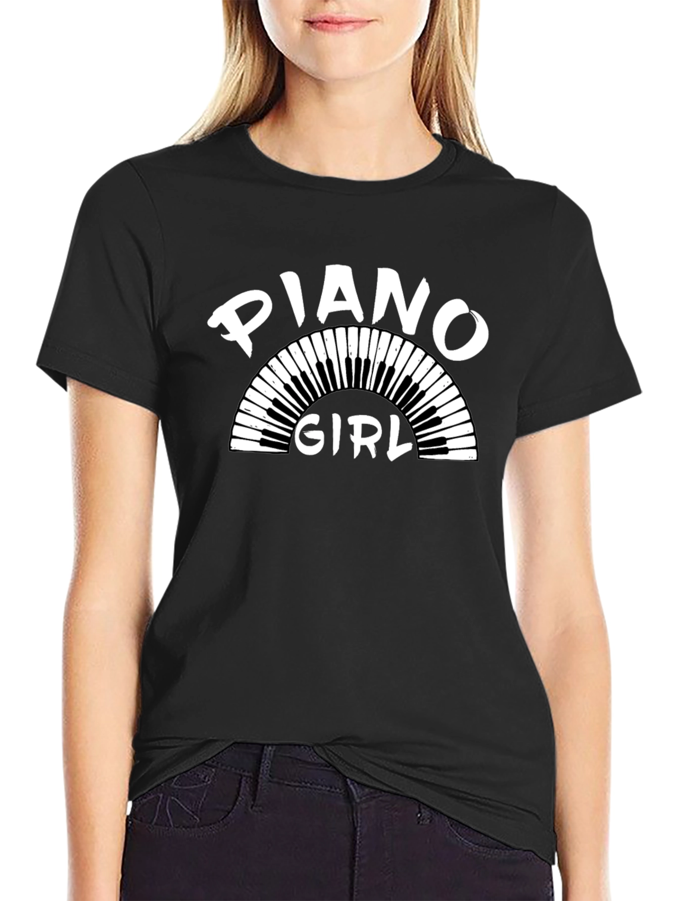 Piano Girl T-Shirt - Music Lover Tee