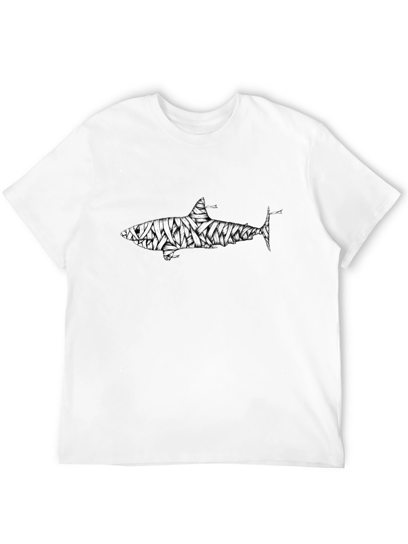 Shark Mummy Graphic Tee - Unique Black Cotton T-Shirt