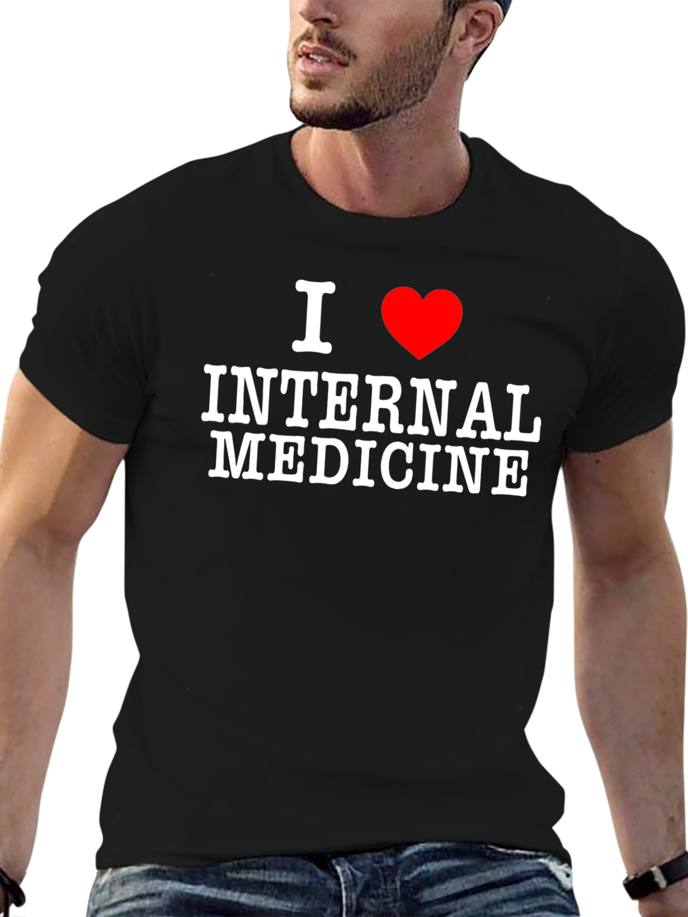 I Love Internal Medicine T-Shirt - Black