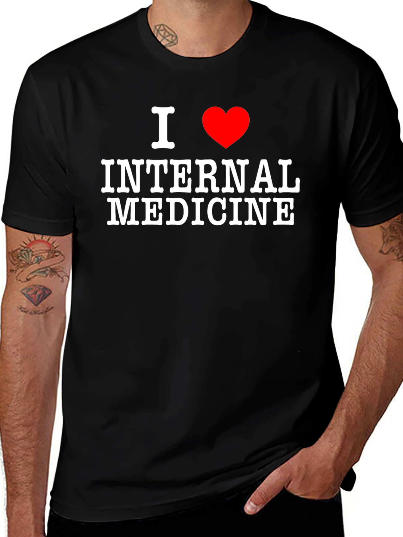 I Love Internal Medicine T-Shirt - Black