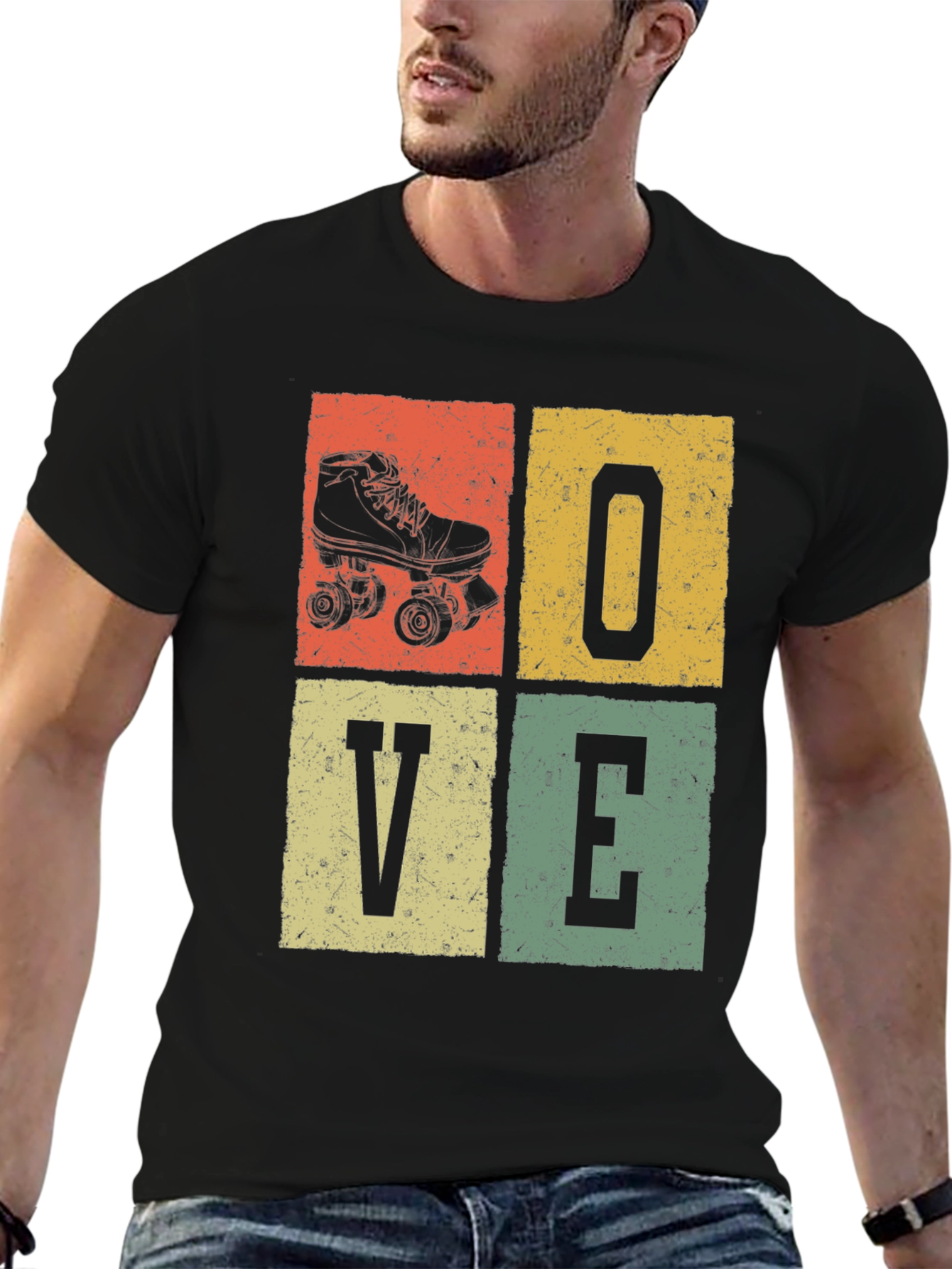 Retro Roller Skate LOVE Graphic Tee