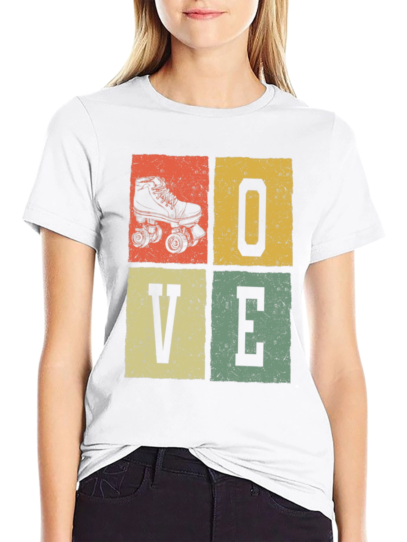 Retro Roller Skate LOVE Graphic Tee