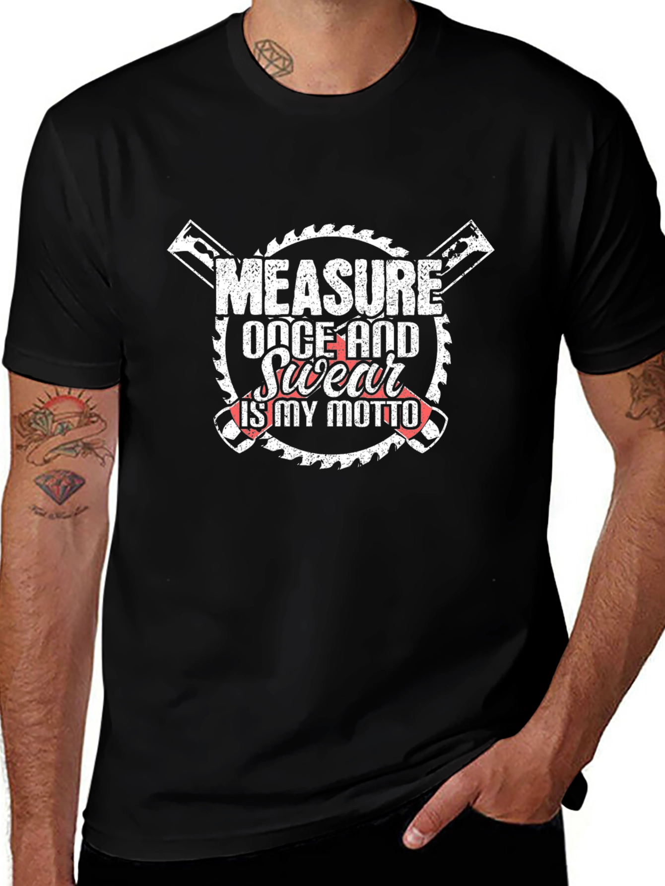 Measure Once & Swear Motto Graphic Tee
