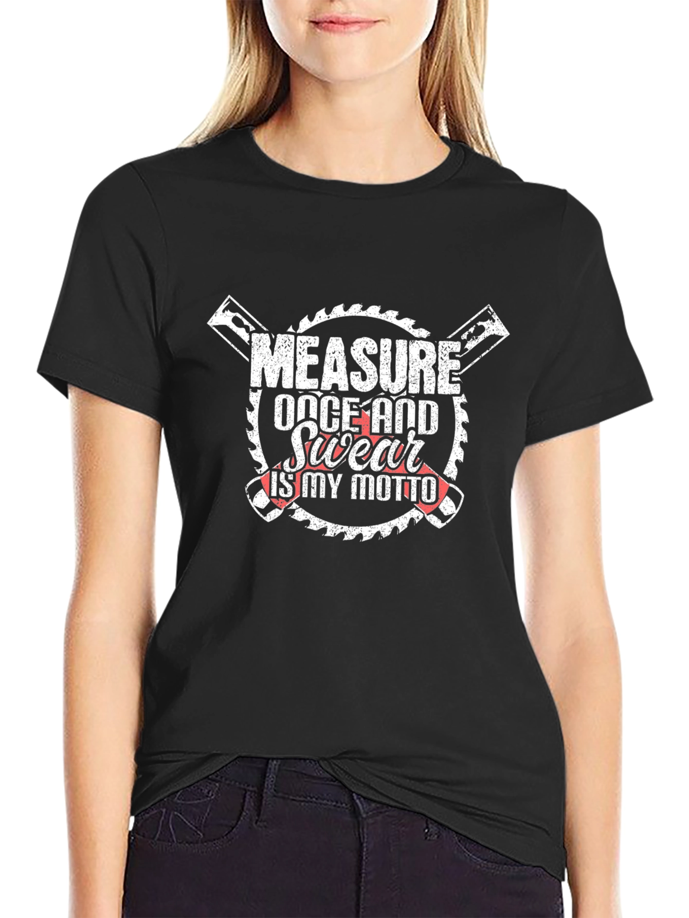 Measure Once & Swear Motto Graphic Tee