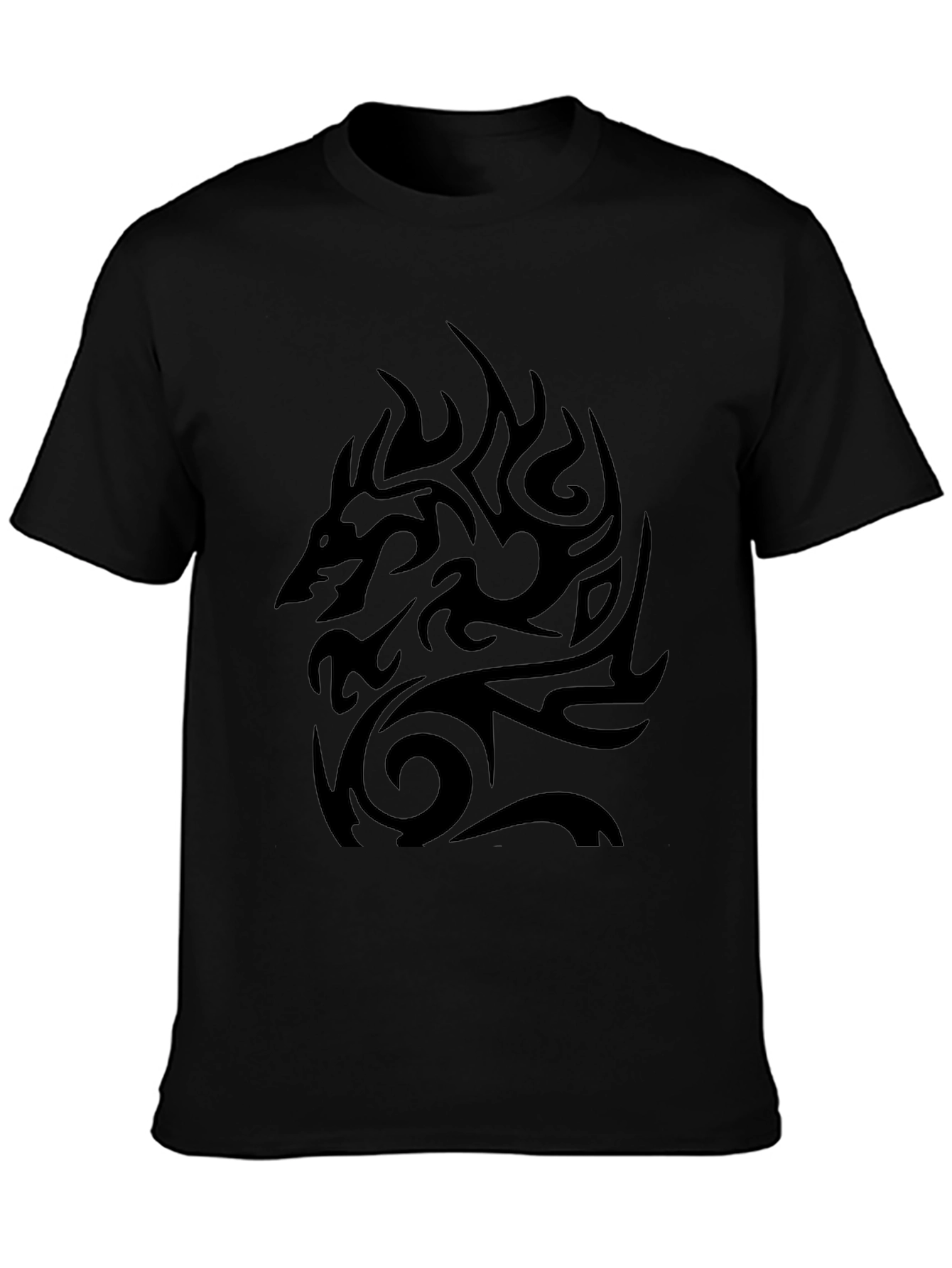 Mens Black Tribal Dragon Graphic T-Shirt