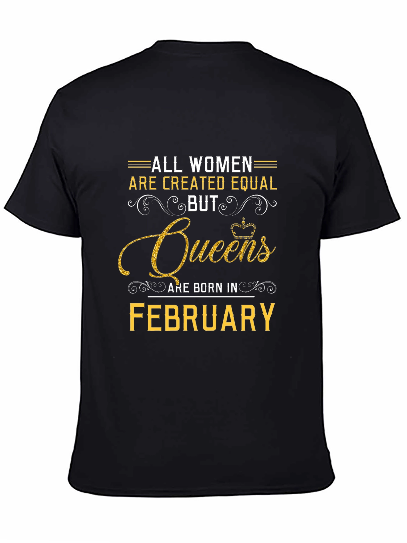 Queens Born In February Black T-Shirt