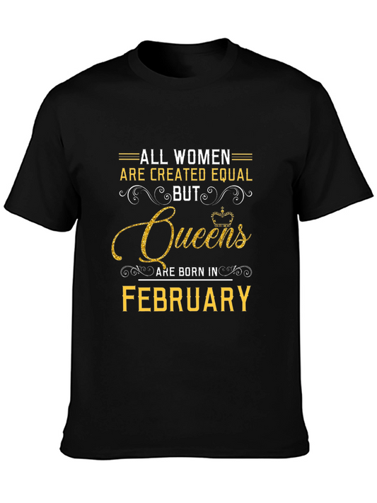 Queens Born In February Black T-Shirt