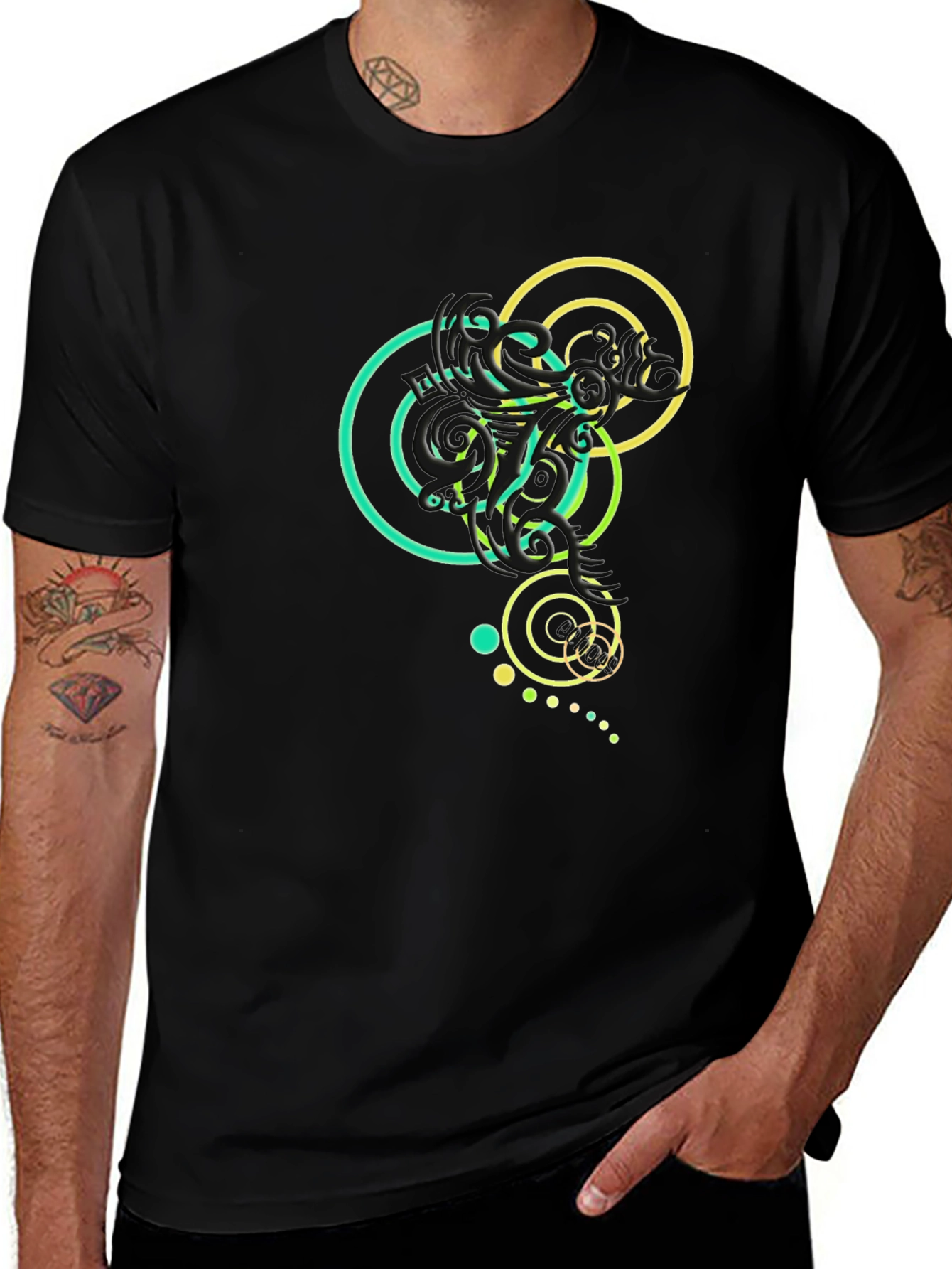 Modern Graphic Tee - Black Casual T-Shirt