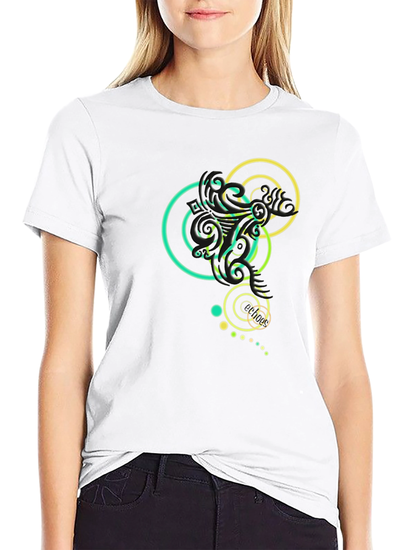 Modern Graphic Tee - Black Casual T-Shirt