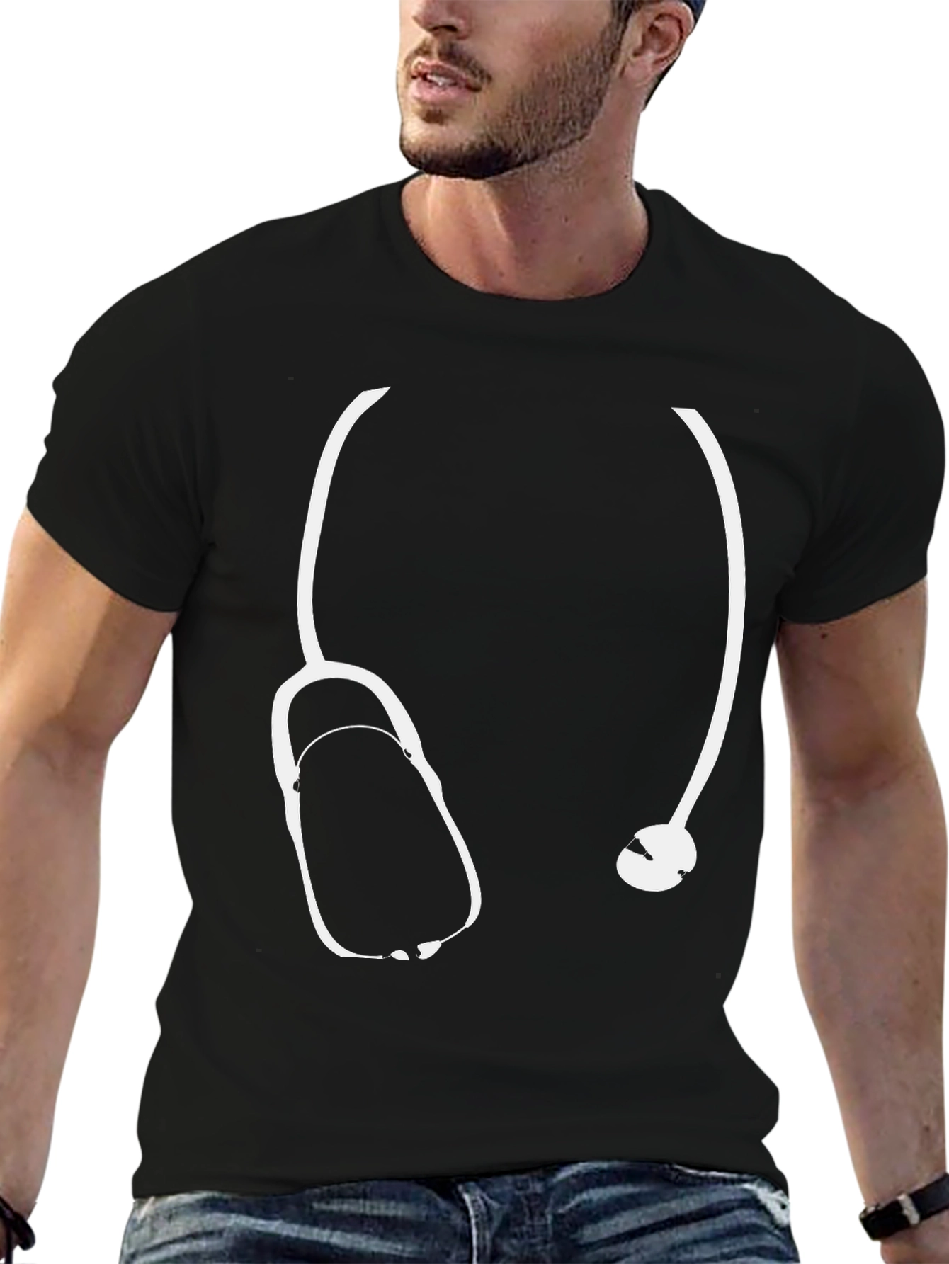Doctor Stethoscope Graphic T-Shirt - Medical Profession Tee