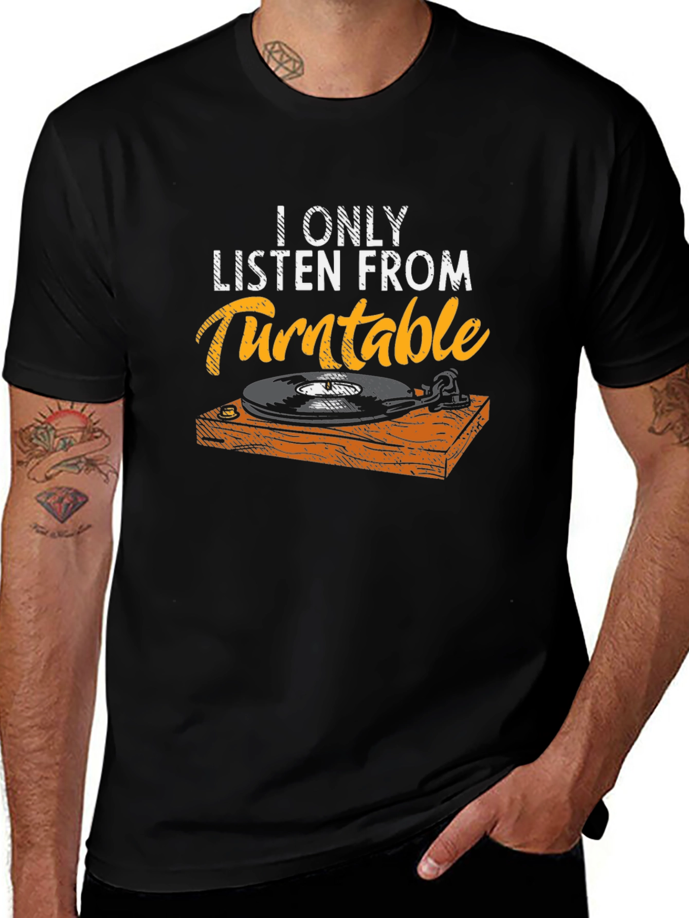 Turntable Music Lover Graphic Tee - Retro Style