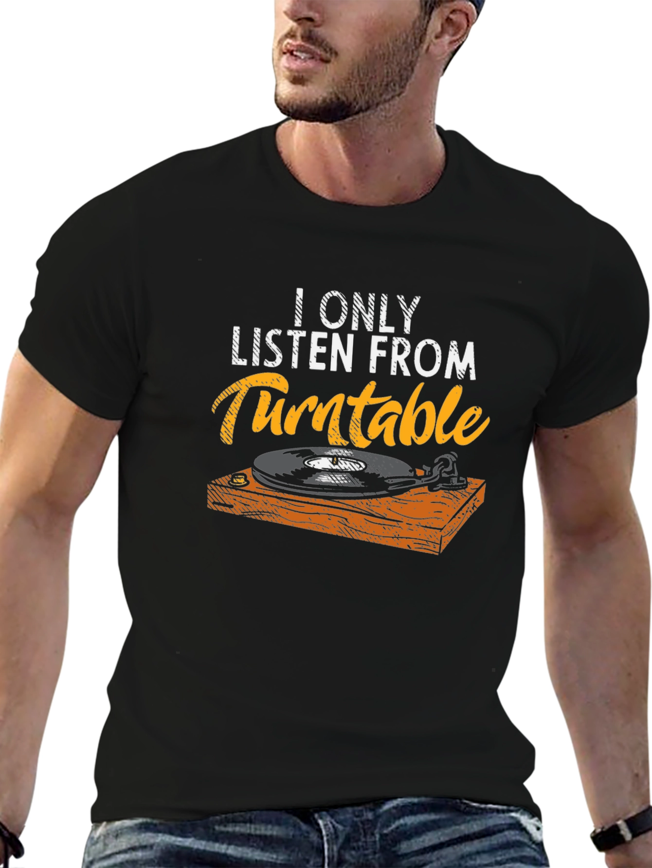 Turntable Music Lover Graphic Tee - Retro Style