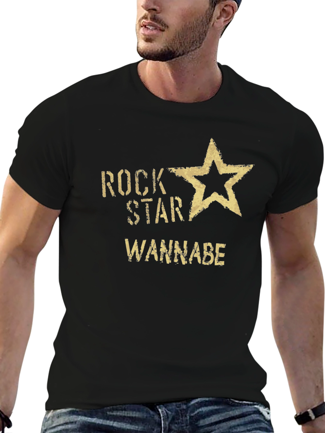Rock Star Wannabe Black Graphic T-Shirt