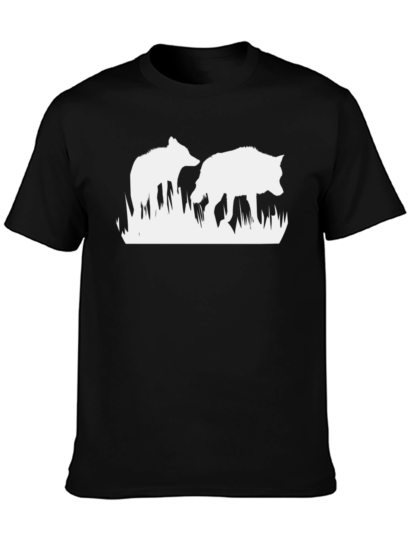 Wildlife Wolves Graphic T-Shirt - Black