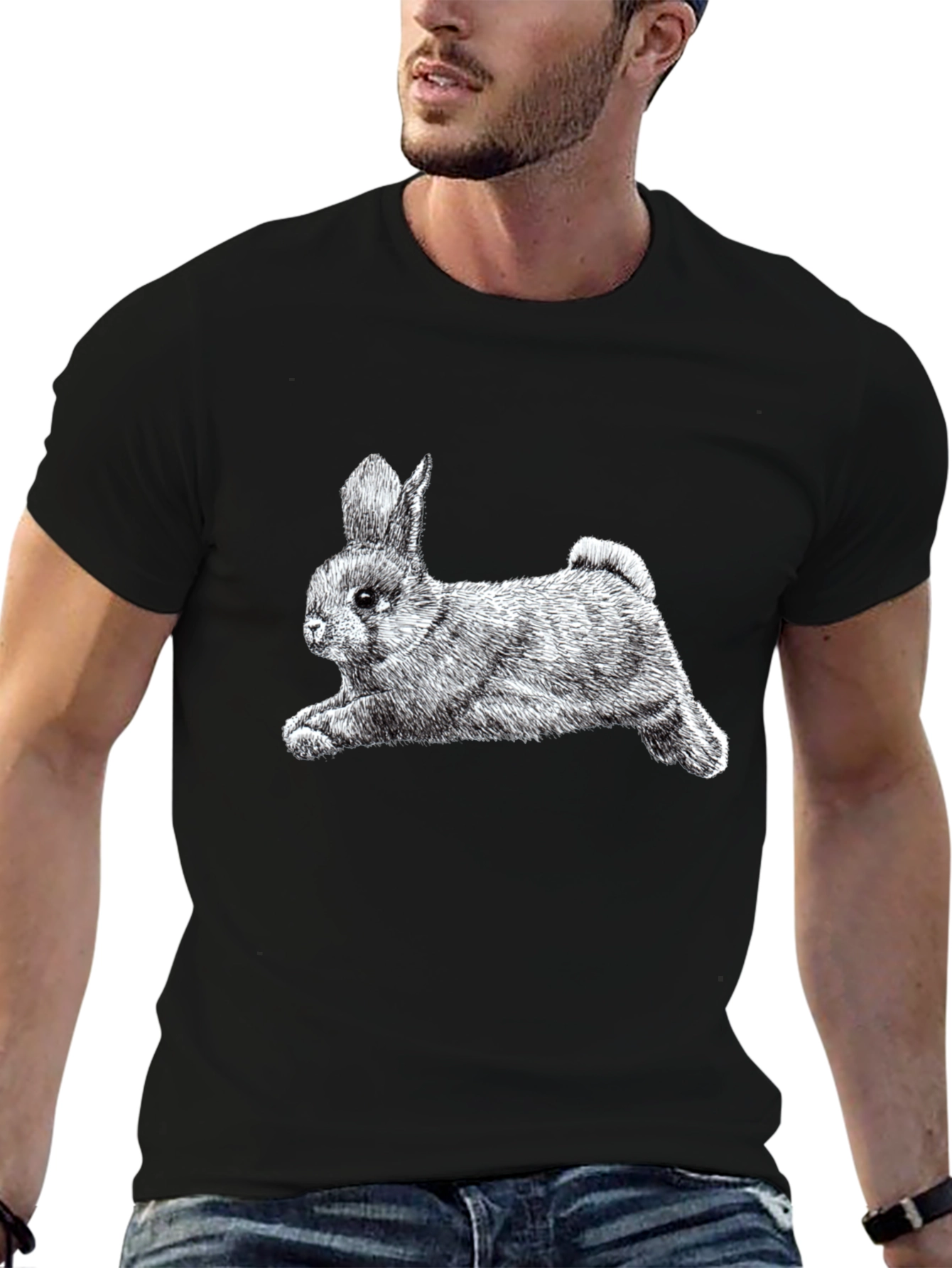 Bunny Graphic Tee - Classic Black Cotton