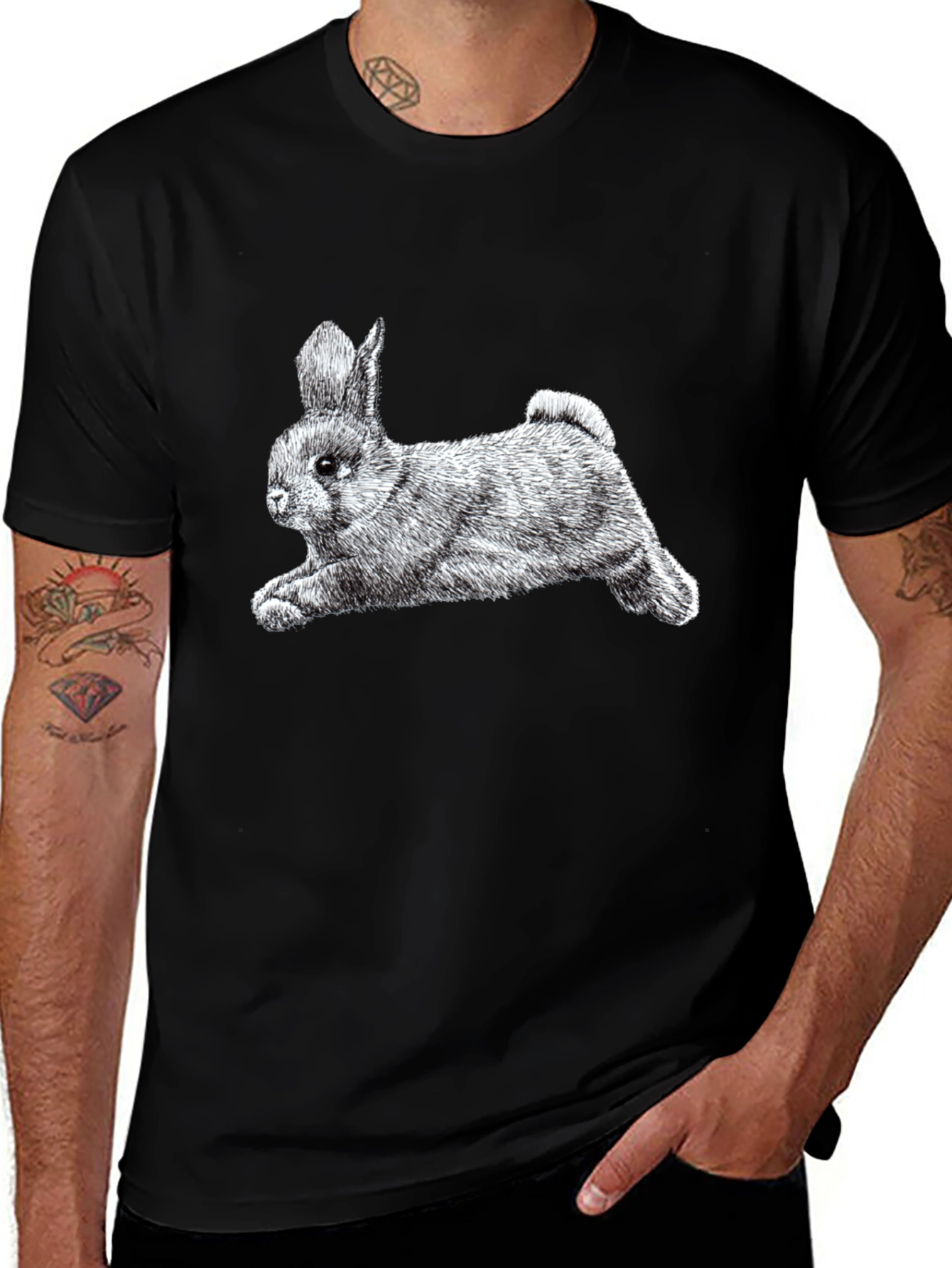 Bunny Graphic Tee - Classic Black Cotton