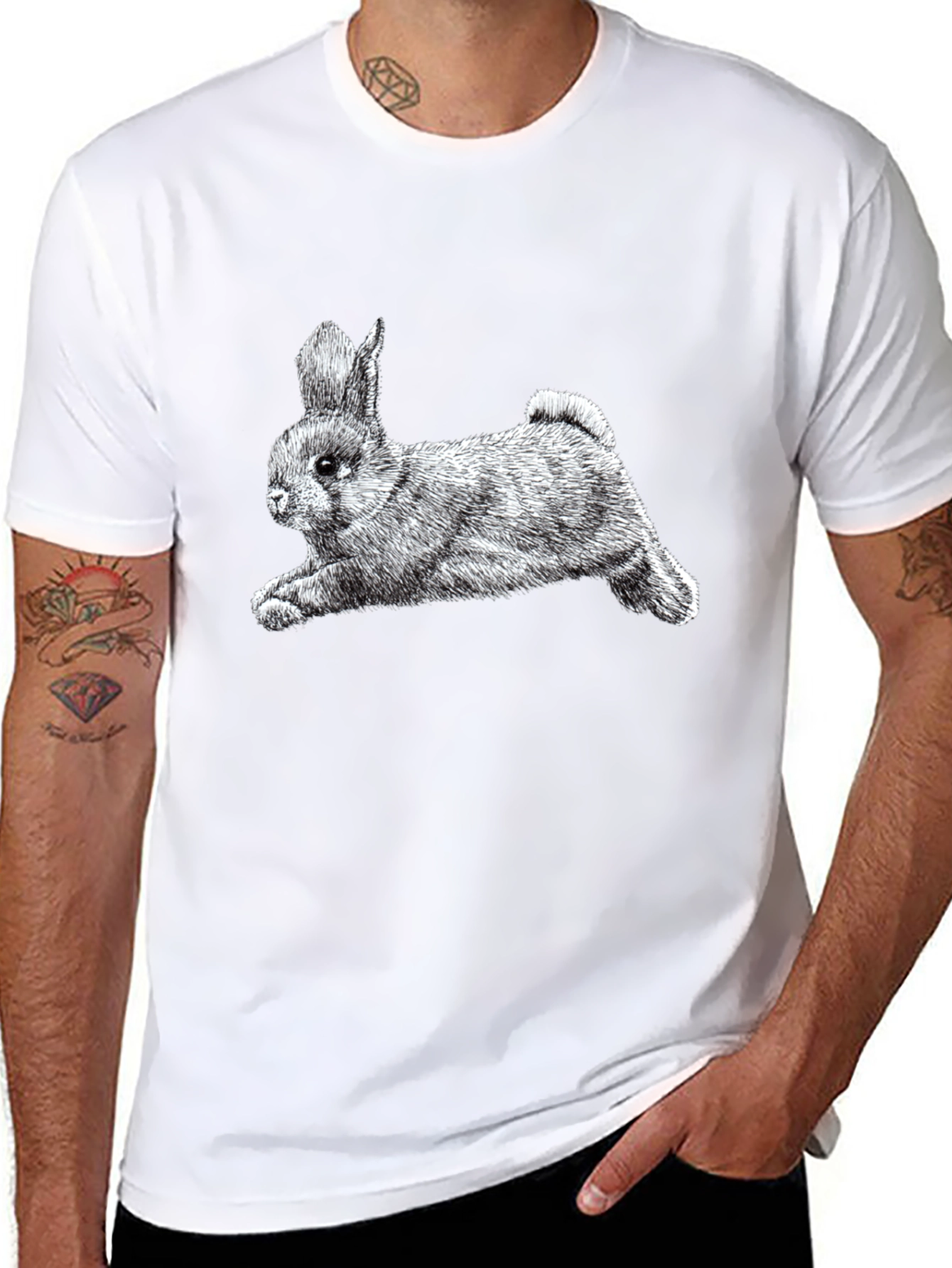 Bunny Graphic Tee - Classic Black Cotton