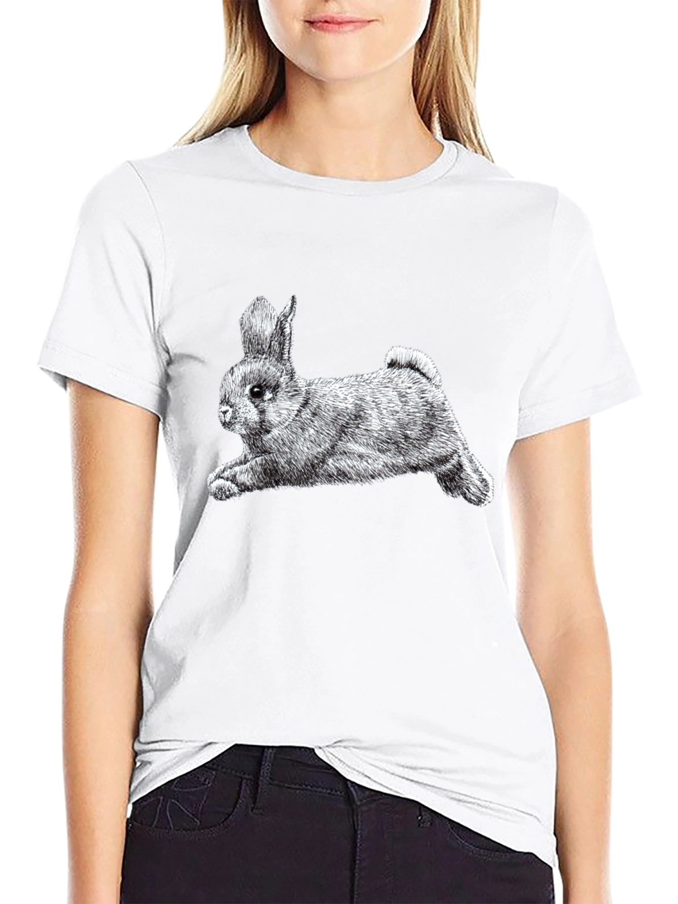 Bunny Graphic Tee - Classic Black Cotton