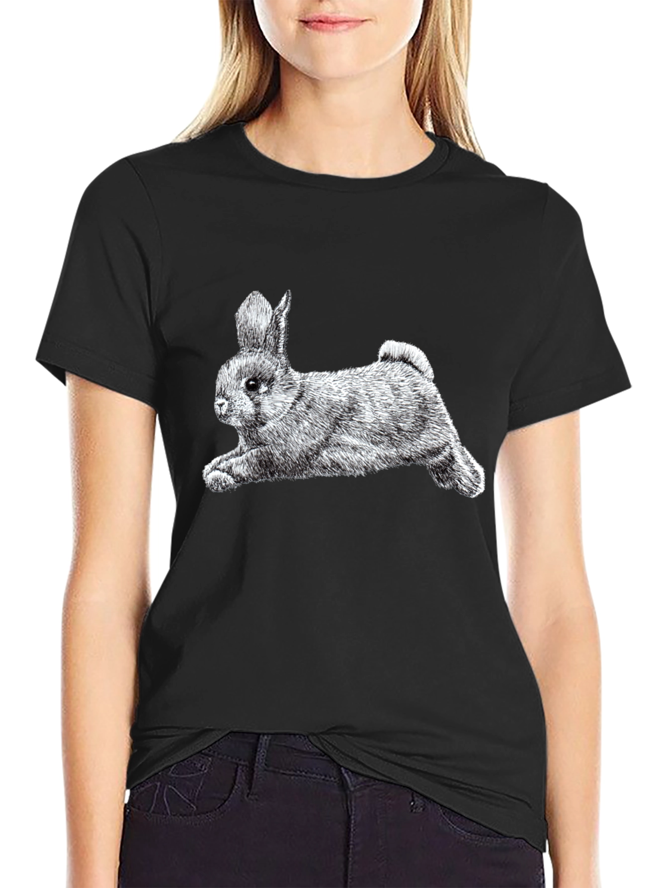 Bunny Graphic Tee - Classic Black Cotton