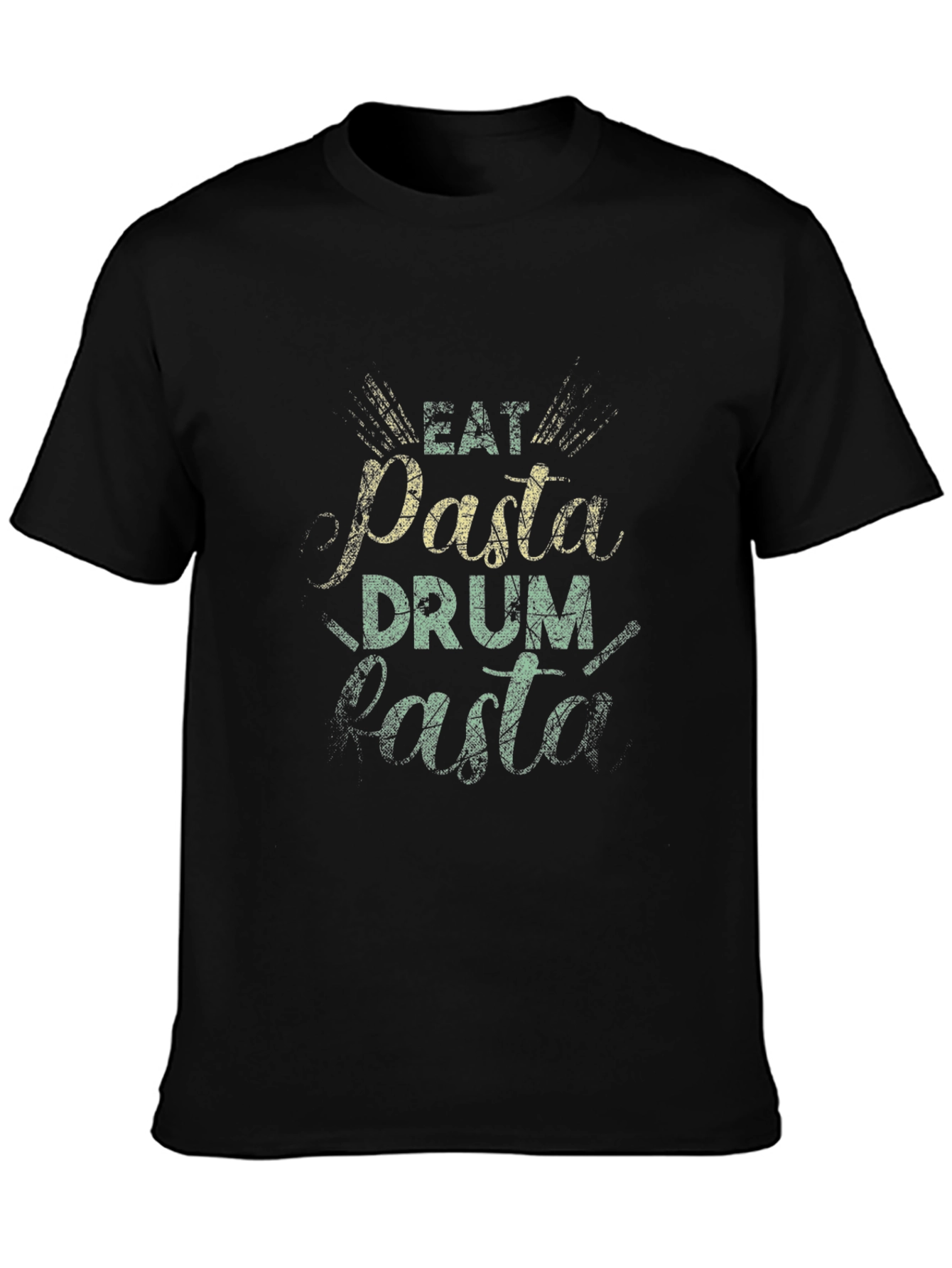 Eat Pasta Drum Pasta Black T-Shirt