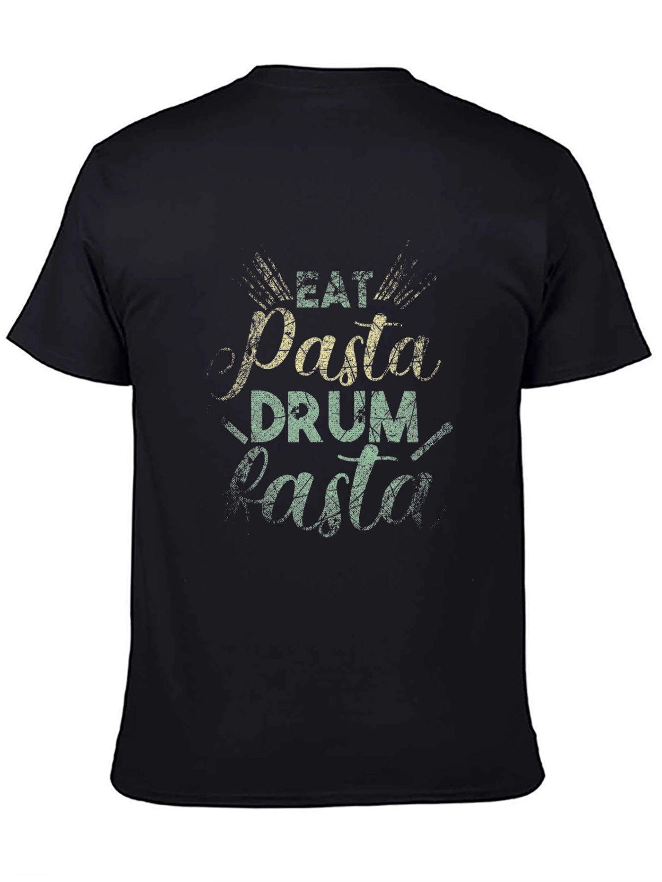 Eat Pasta Drum Pasta Black T-Shirt