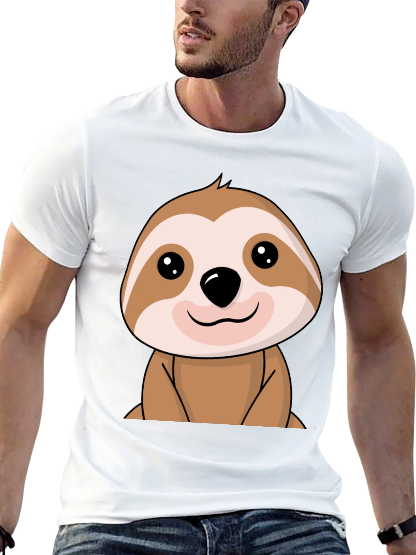 Cute Sloth Graphic Tee - Relaxed Fit