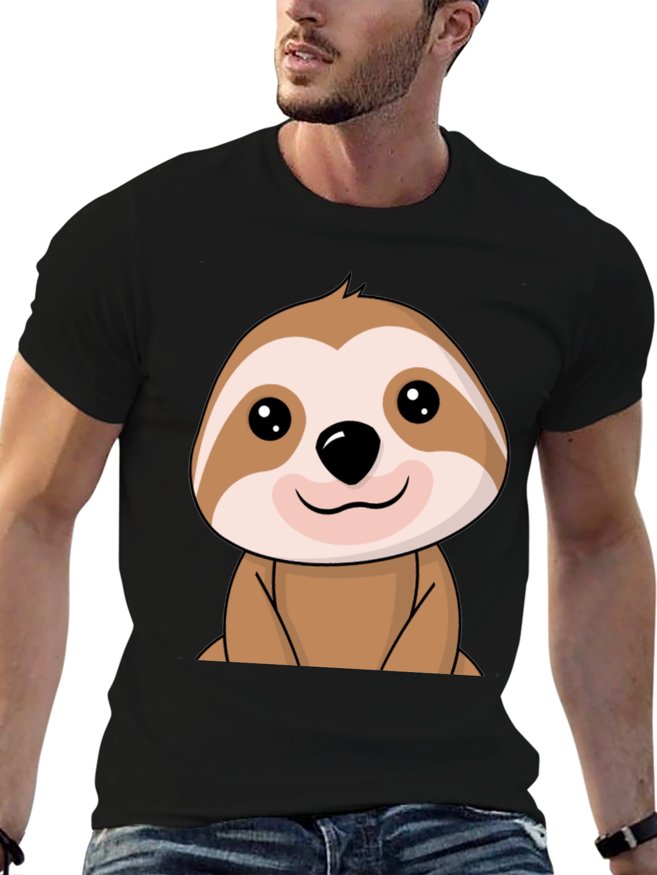 Cute Sloth Graphic Tee - Relaxed Fit
