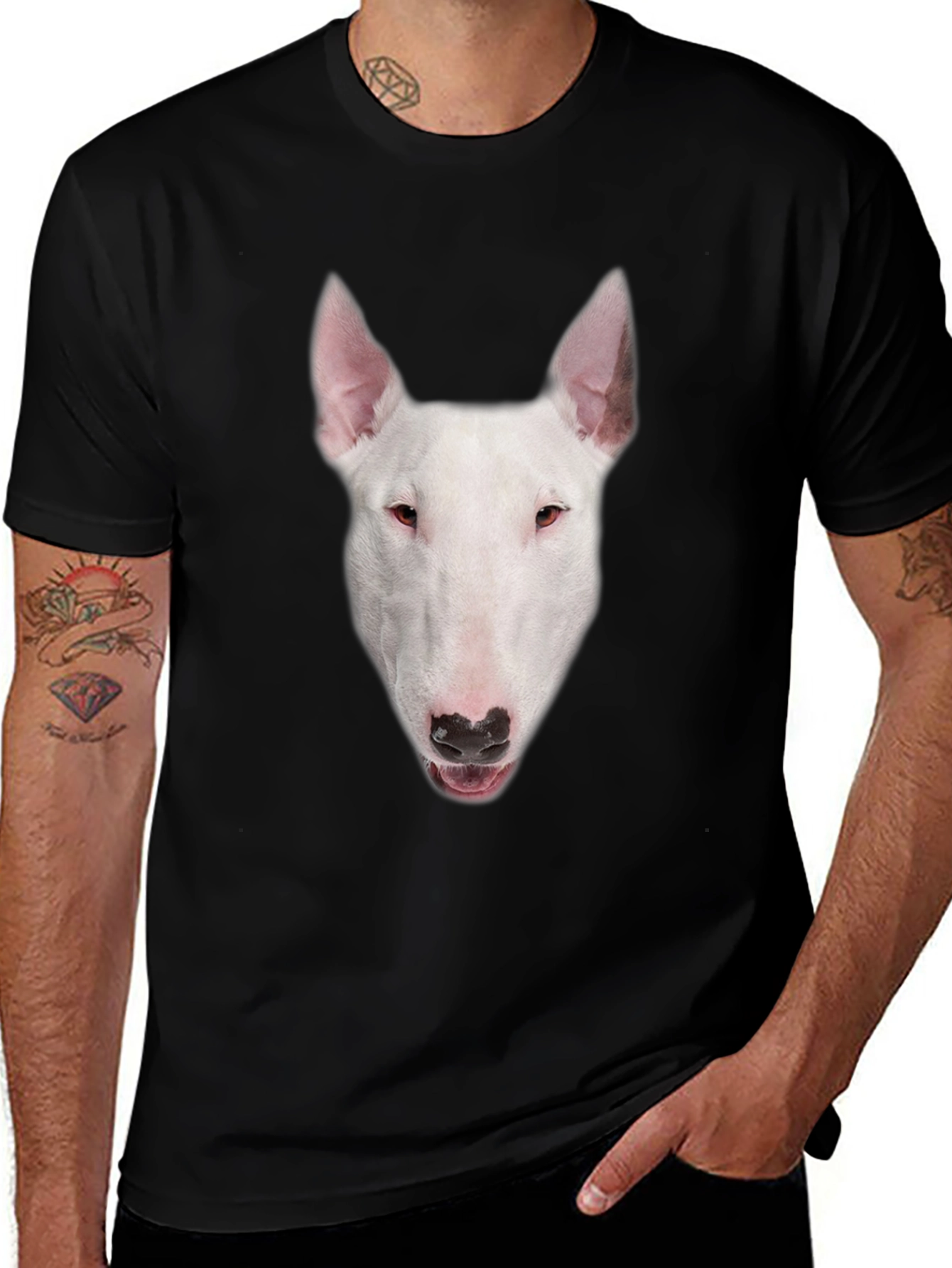Bull Terrier Dog Graphic Black T-Shirt