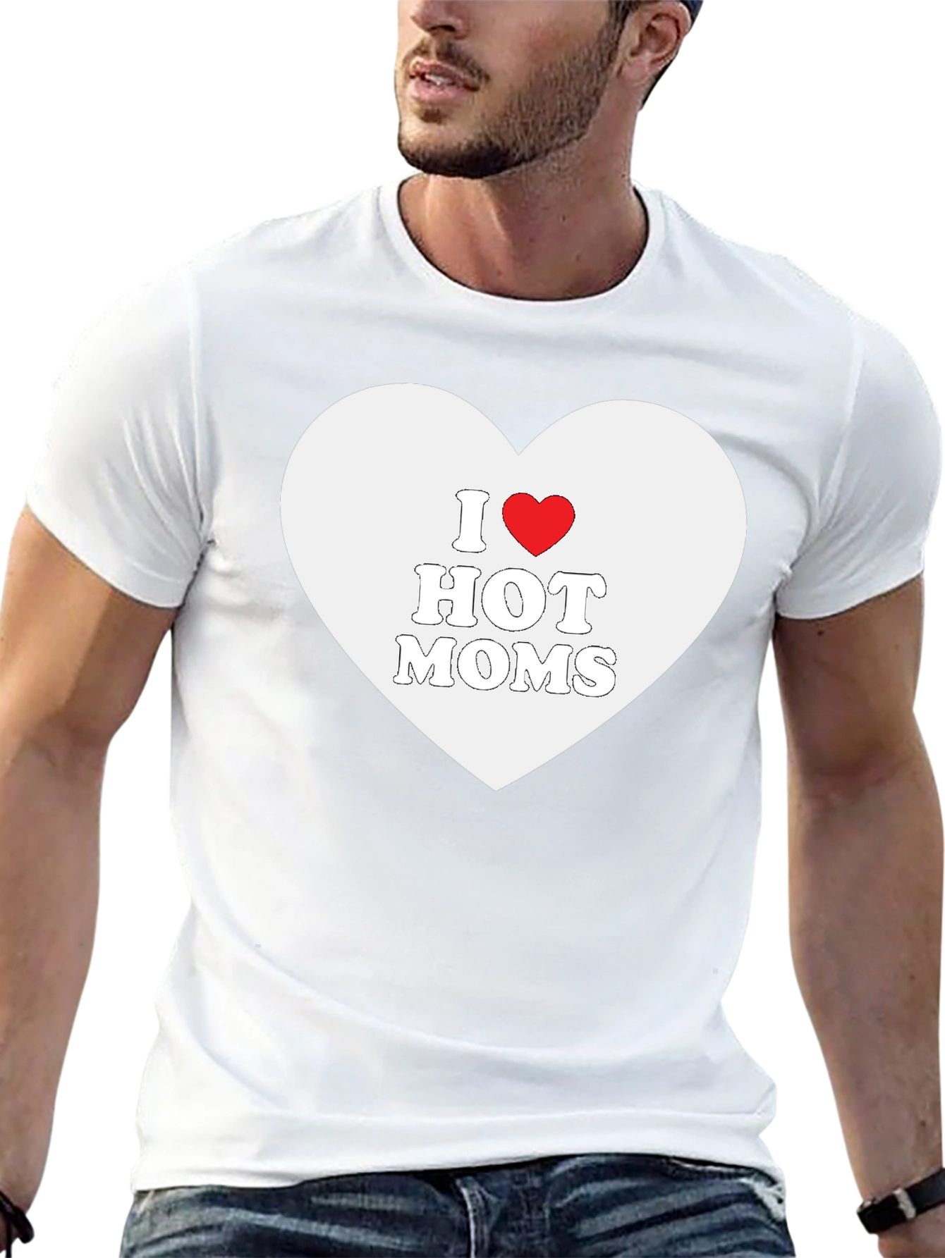 I Heart Hot Moms Black T-Shirt