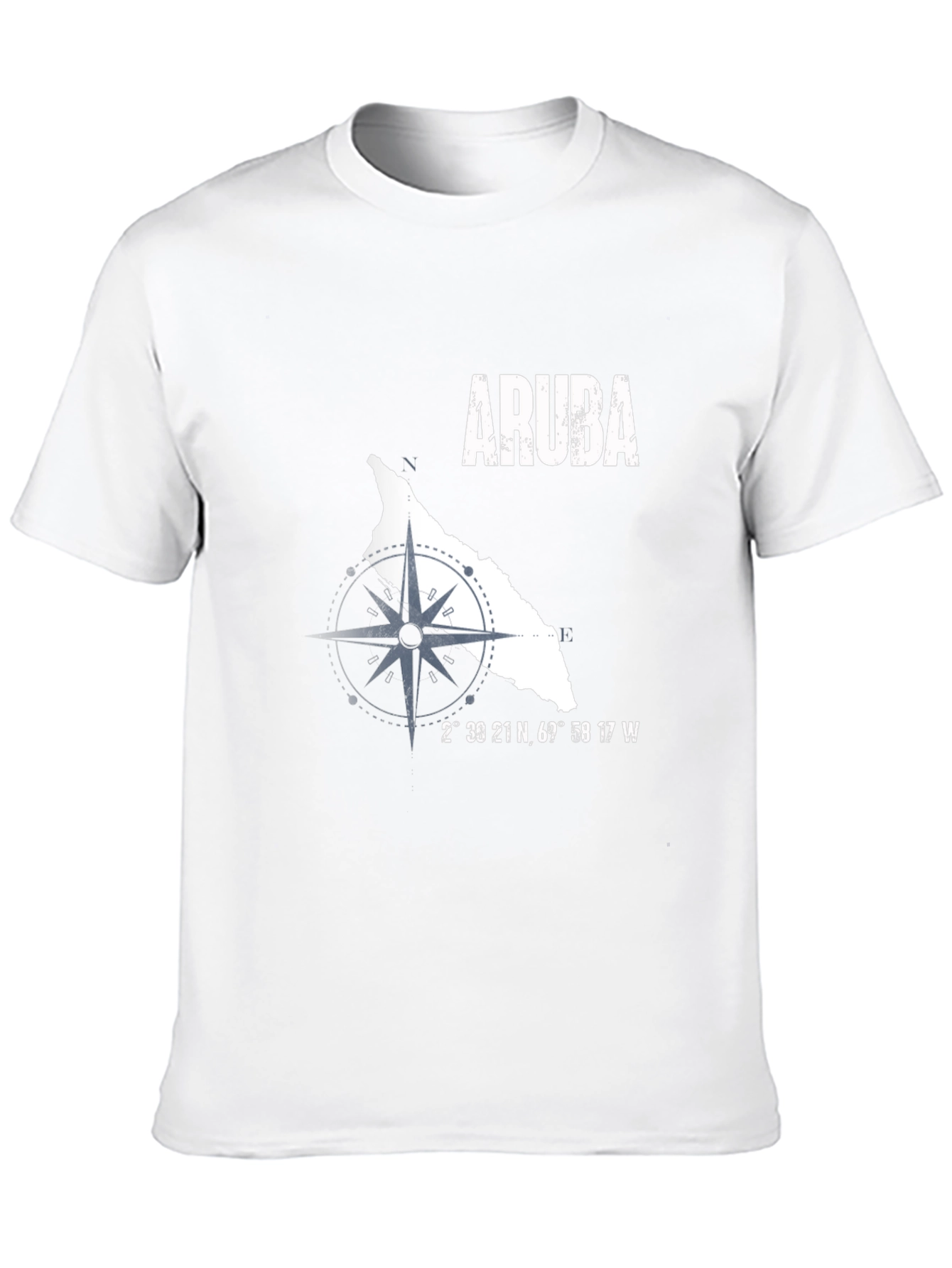 Aruba Compass Graphic Mens T-Shirt - Black