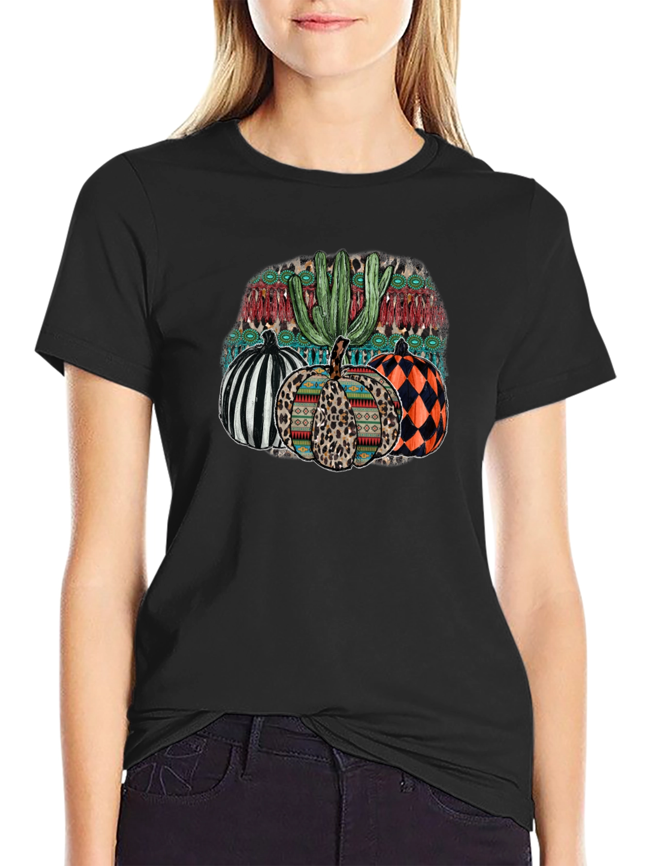 Western Pumpkin Cactus Graphic Tee