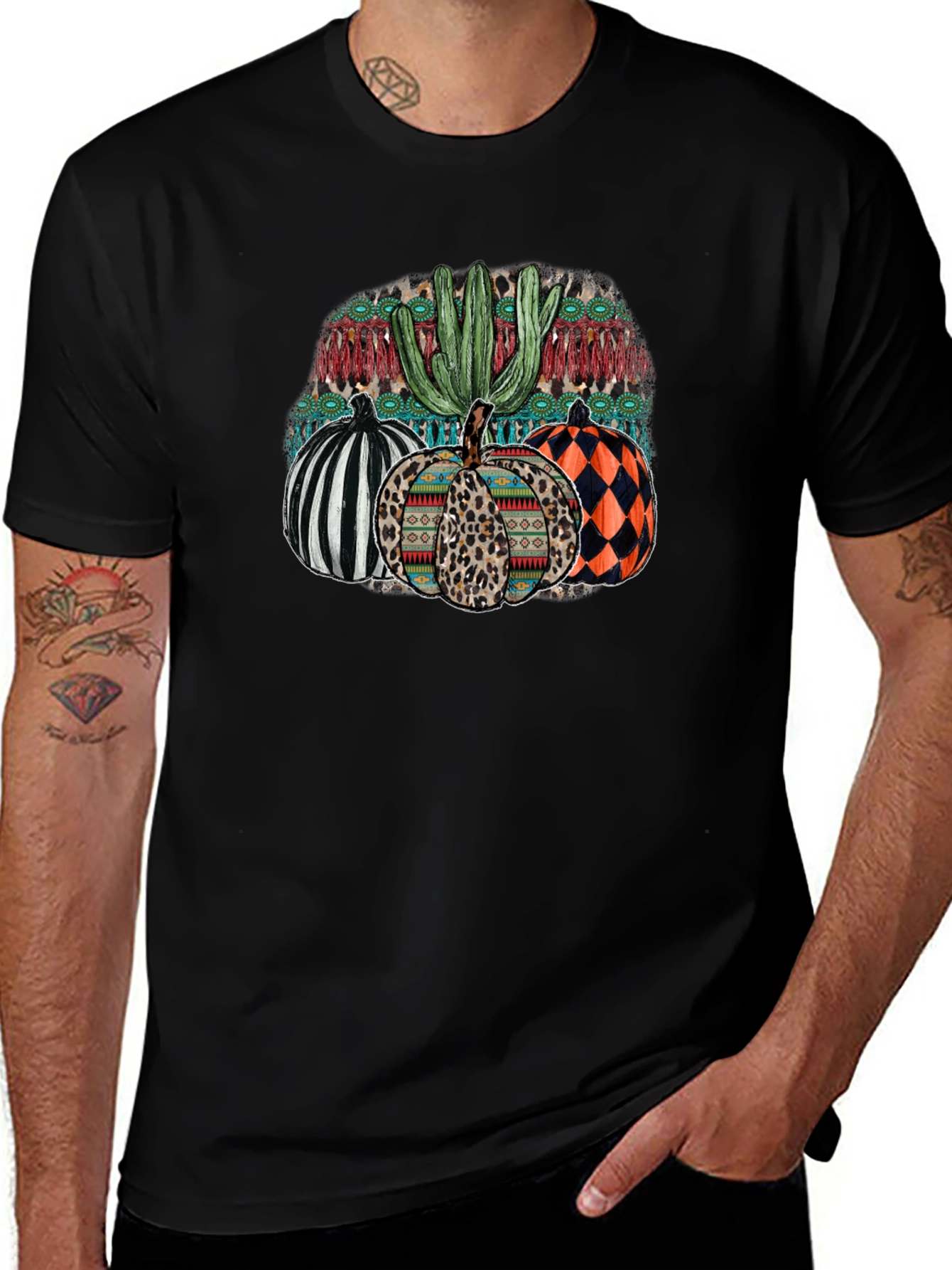 Western Pumpkin Cactus Graphic Tee