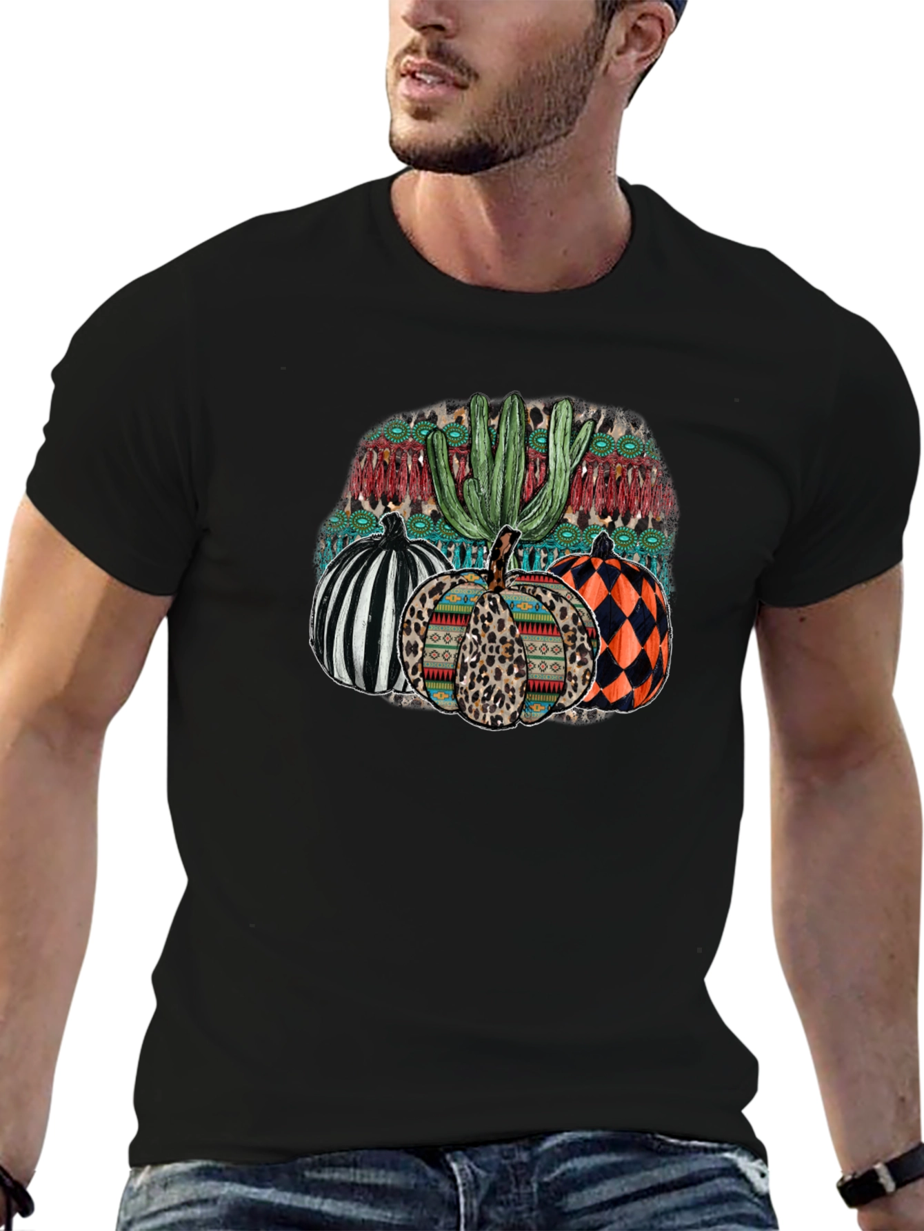 Western Pumpkin Cactus Graphic Tee