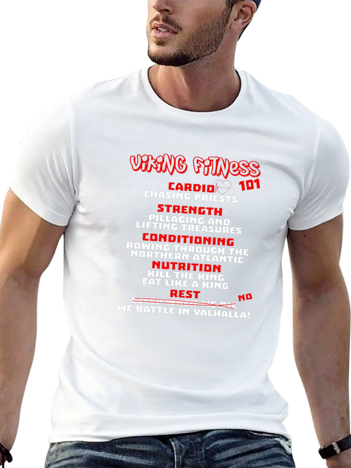 Viking Fitness T-Shirt: Cardio Strength and Valhalla!