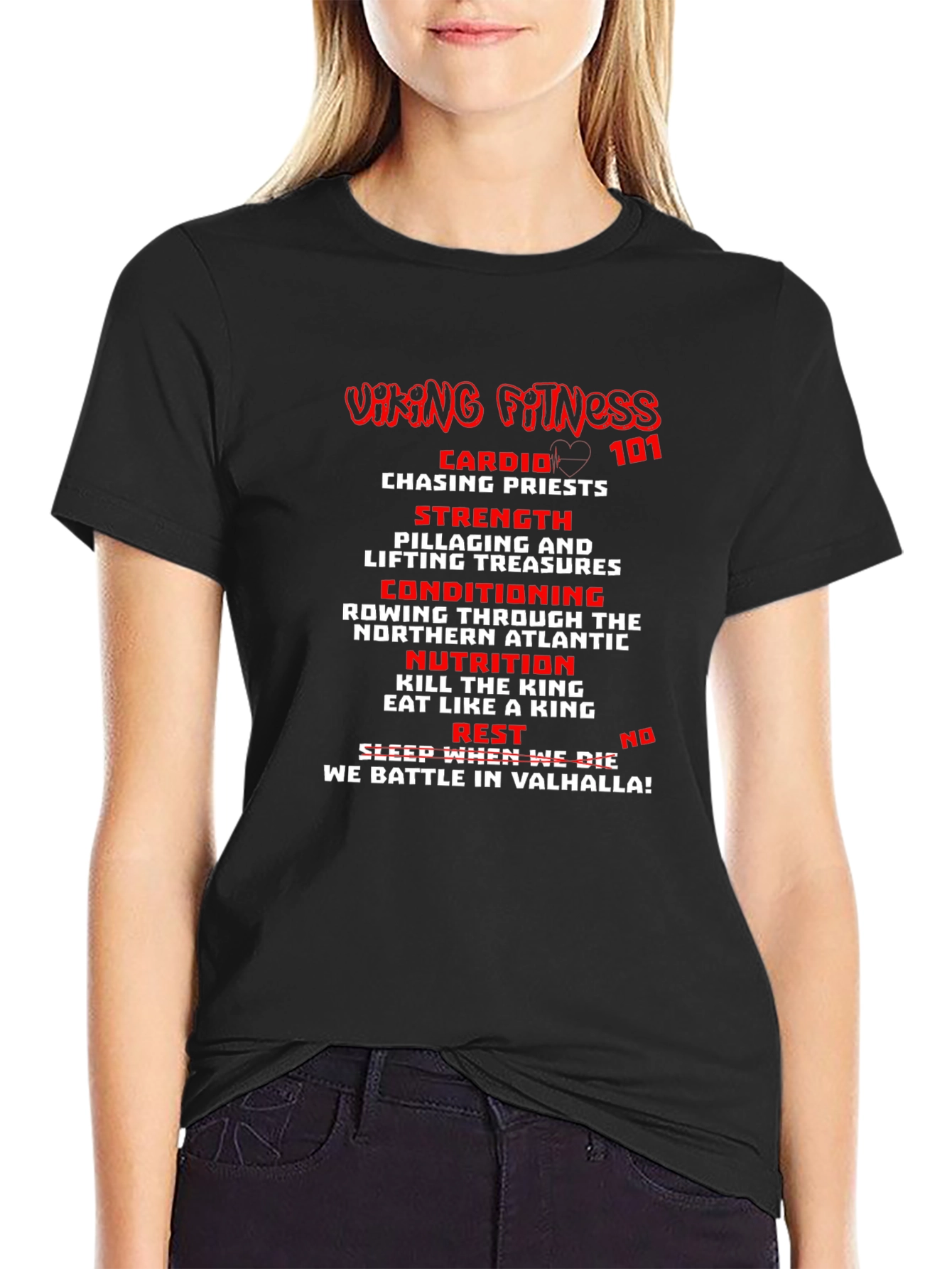 Viking Fitness T-Shirt: Cardio Strength and Valhalla!