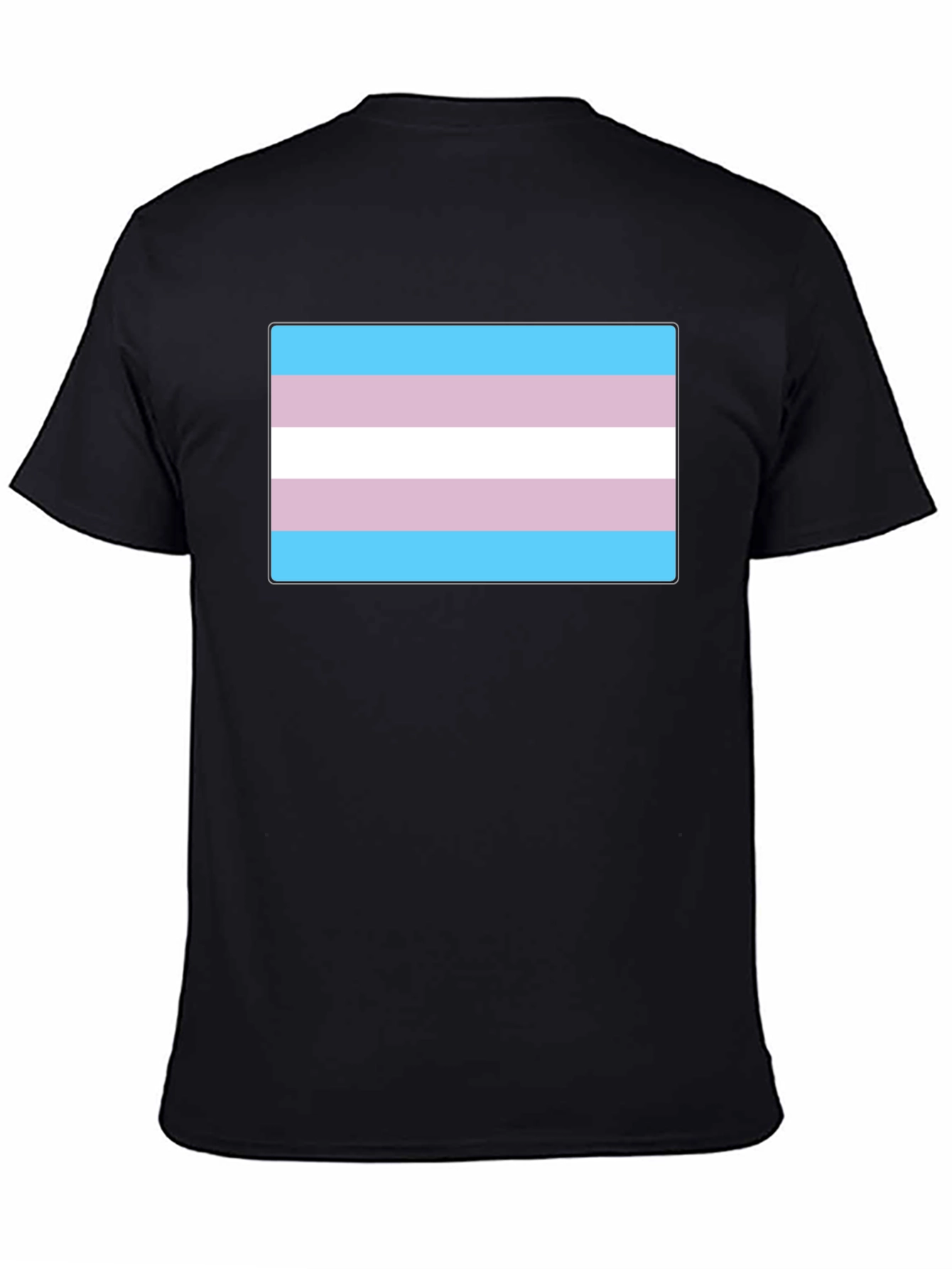 Transgender Pride Flag T-Shirt - Black Cotton Tee