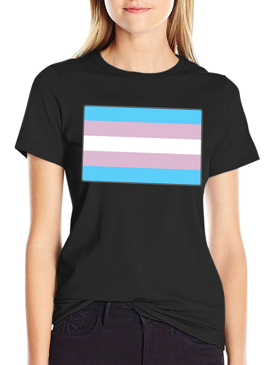 Transgender Pride Flag T-Shirt - Black Cotton Tee