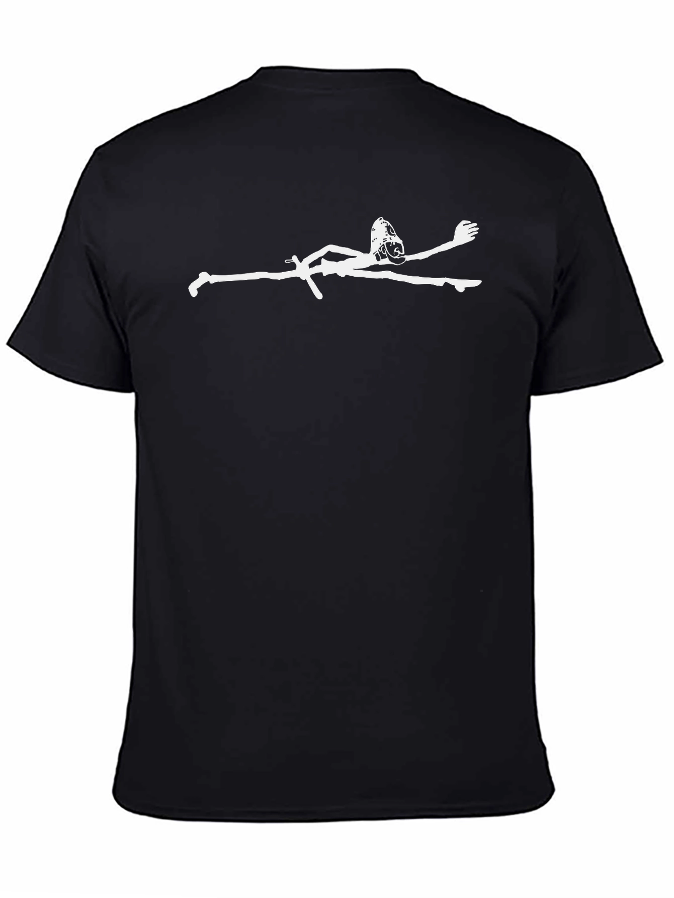 Black T-Shirt with White Swimmer Graphic
